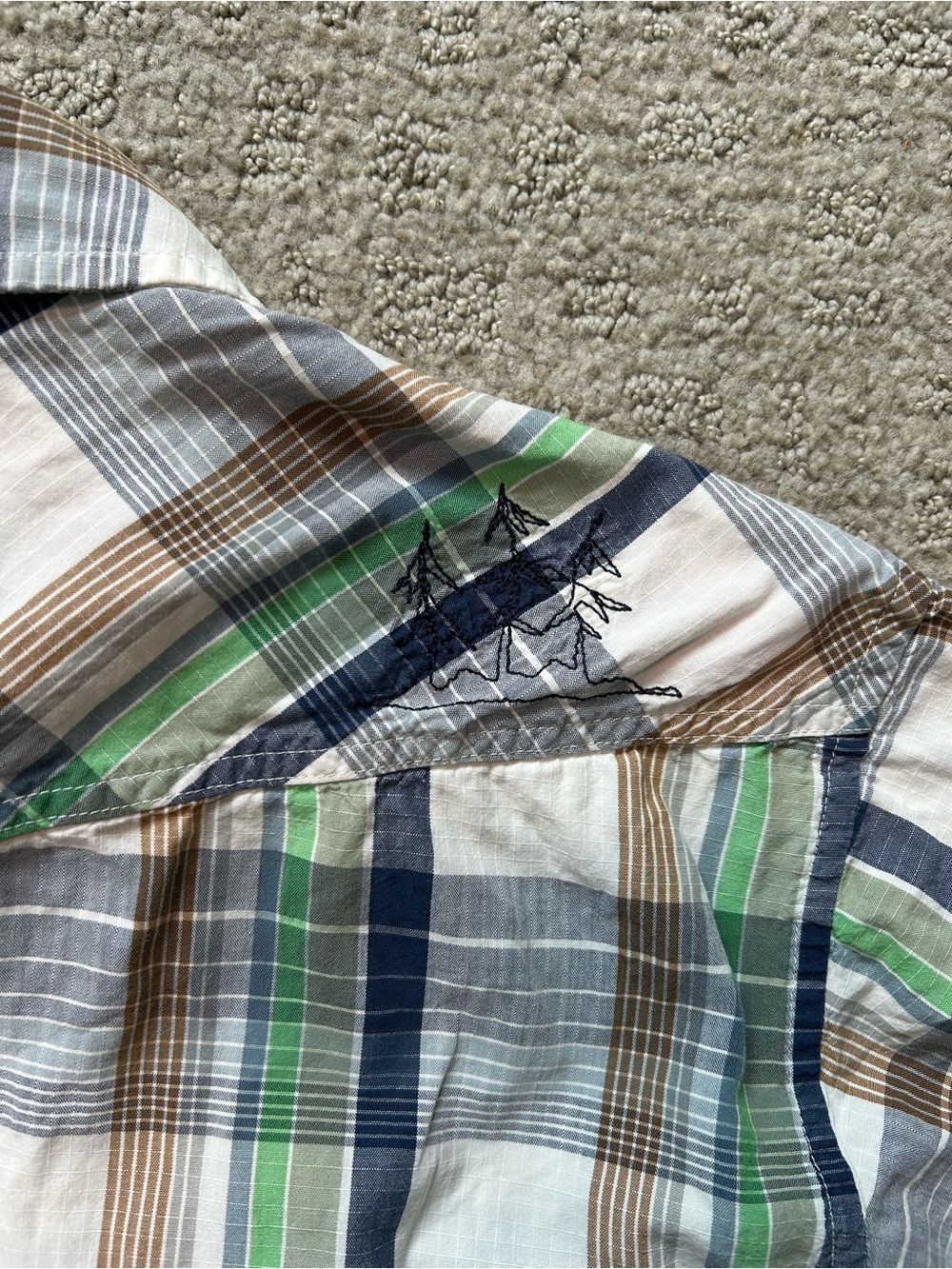 Patagonia Mens Button-Up Shirt Green Plaid Medium Organic Cotton Chest Pocket - Picture 5 of 9